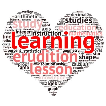 Shapes and vocabulary, math tag word cloud backgroundのイラスト素材