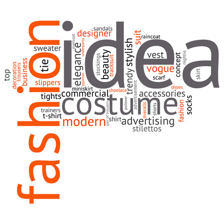 fashion and costume tag word cloud background.のイラスト素材