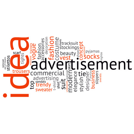 fashion and costume tag word cloud background.のイラスト素材