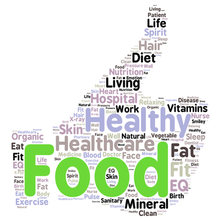 Conceptual illustration of tag cloud containing words related to healthy lifestyleのイラスト素材