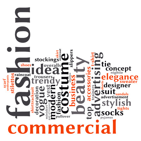 fashion and costume tag word cloud background.のイラスト素材