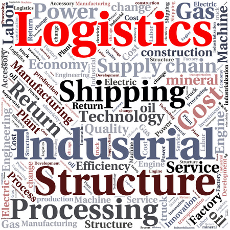 conceptual Industrial or Logistics text word cloud tagcloudのイラスト素材