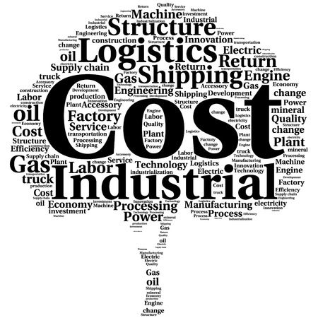 conceptual Industrial or Logistics text word cloud tagcloudのイラスト素材