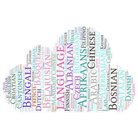 language  in the World related word cloud backgroundのイラスト素材
