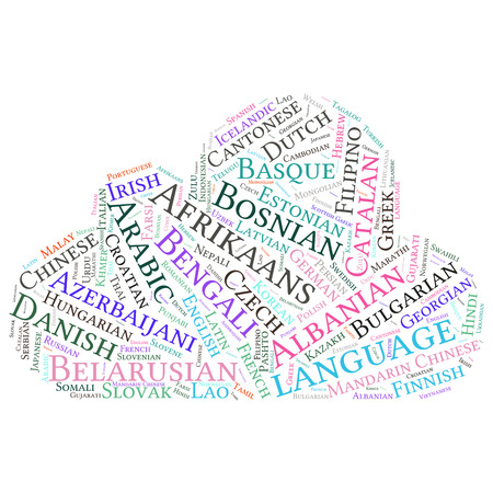 language  in the World related word cloud backgroundのイラスト素材