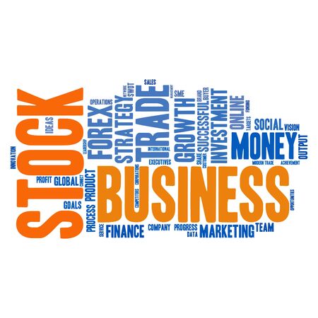 Business & finance related word cloud backgroundのイラスト素材