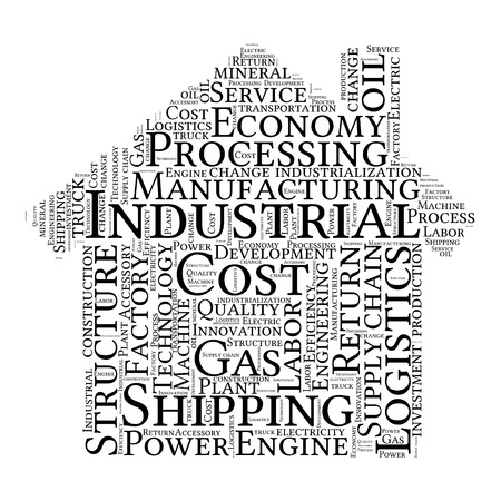 conceptual Industrial or Logistics text word cloud tagcloudのイラスト素材