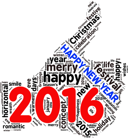 Happy New Year 2016. Cloud of words