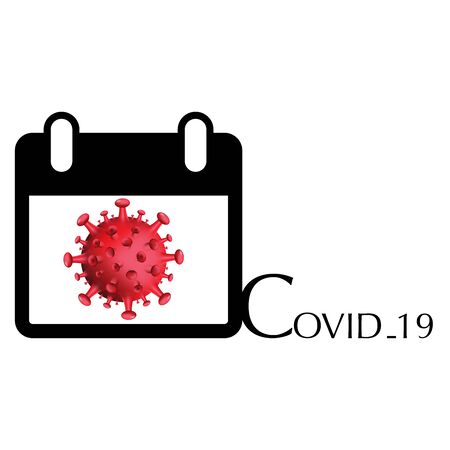 Covid-19 Coronavirus concept inscription typography design logoのイラスト素材