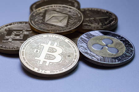 Ethereum ETH cryptocurrency physical coin placed