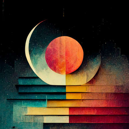 abstract background with paper cut shapesの写真素材