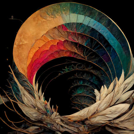 abstract background with paper cut shapesの写真素材