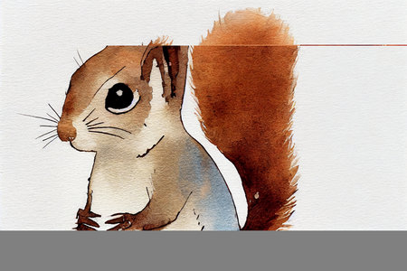 Watercolor single squirrel animal isolatedの写真素材
