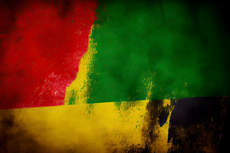 black history month, canvas grunge texture, red yellow green paint color, celebration background.Generative AIの素材