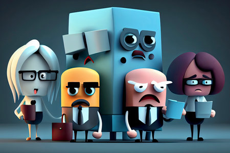 Business teamwork concept. 3d illustration. Cartoon characters.Generative AIの素材