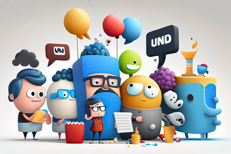 Cartoon characters. A working team of professionals.Generative AIの素材