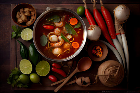 Tom Yum Goong,Thai Food.Generative AIの素材