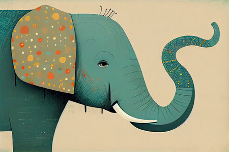 elephant cartoon vector animal wallpaper flower background funny art whimsical elephant.Generative AIの素材