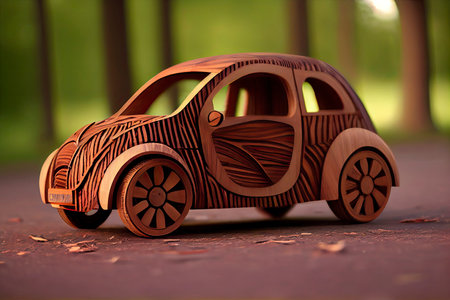 carbon-neutral car made from wood is an interesting concept that combines sustainable materials with eco-friendly.Generative AIの素材