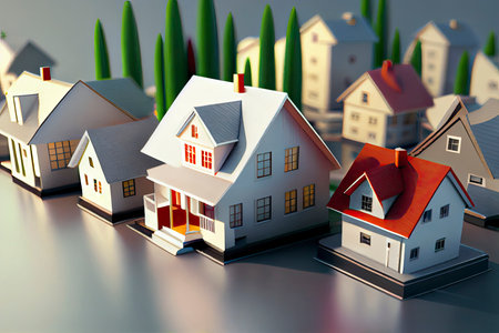 Saving money for real estate with buying a new home and loan for prepare in the future concept.Generative AIの素材