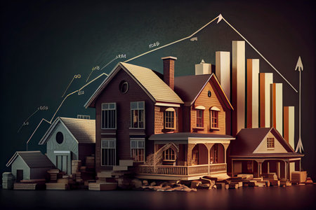 Saving money for real estate with buying a new home and loan for prepare in the future concept.Generative AIの素材