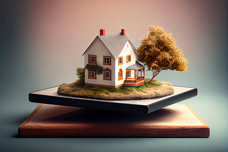 house model and money coins saving for concept saving money for buying a house.Generative AIの素材
