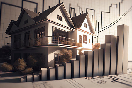 Saving money for real estate with buying a new home and loan for prepare in the future concept.Generative AIの素材