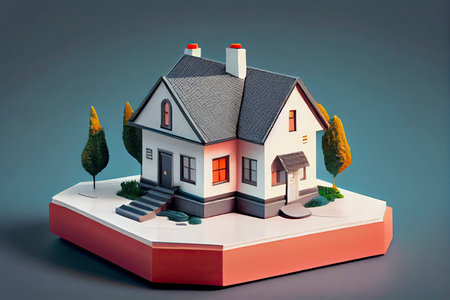 house model and money coins saving for concept saving money for buying a house.Generative AIの素材