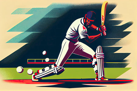 batsman playing cricket championship sports.Generative AIの素材