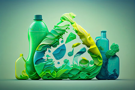 Environmental technology concept. Resource recycling. Recycling society.Generative AIの素材