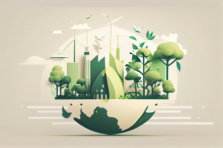 minimalistic vector eco concept.Generative AIの素材