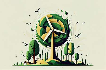minimalistic vector eco concept.Generative AIの素材