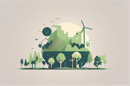 minimalistic vector eco concept.Generative AIの素材