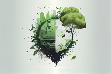 minimalistic vector eco concept.Generative AIの素材