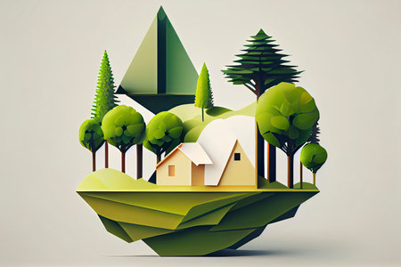 minimalistic vector eco concept.Generative AIの素材