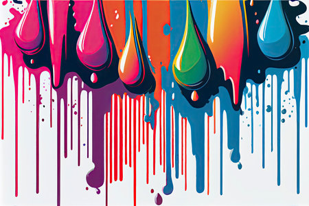 graffiti, dripping paint, spray paint, many colors watercolor.Generative AIの素材