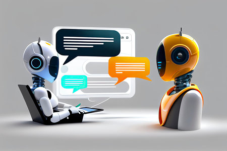 System Artificial intelligence ChatGPT Chat Bot AI , Technology smart robot Ai Chat GPT application software.Generative AIの素材