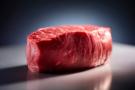 Filet mignon: a tender, lean cut of beef from the tenderloin.Generative AIの素材