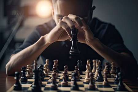 Success strategy, plan ahead to win business competition.Generative AIの素材