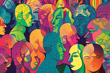 Human design colorful and pattern backgroun .Generative AIの素材