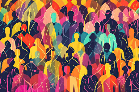 Human design colorful and pattern backgroun .Generative AIの素材