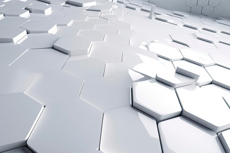 Abstract futuristic surface concept with hexagons. Trendy sci-fi technology background.Generative AIの素材