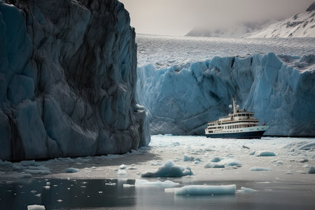 Adventure on the icy waters of Alaska.Generative AIの素材