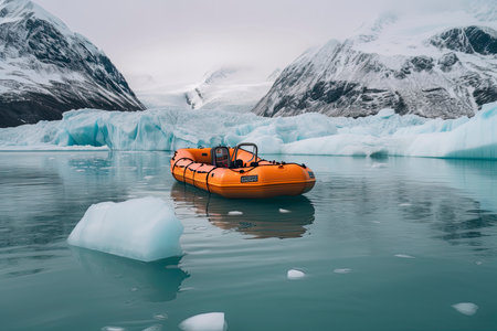 Adventure on the icy waters of Alaska.Generative AIの素材