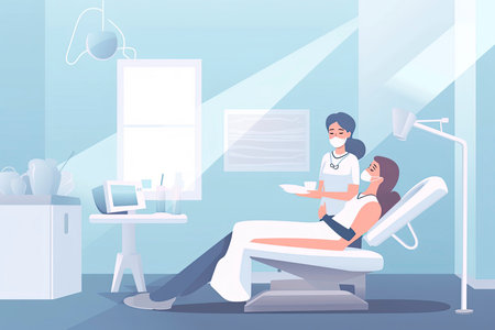 Teeth examination and dentistry checkup concept. Dentist woman holding instruments.Generative AIの素材