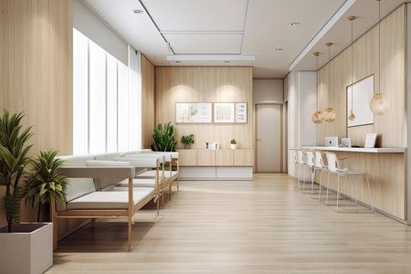 Modern medical clinic. 3D rendering.Generative AIの素材