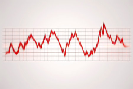 Red heart with white pulse line on white background. Heart pulse, heartbeat lone.Generative AIの素材