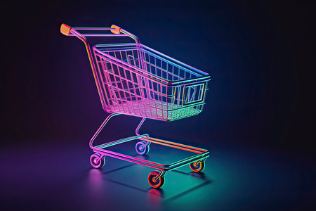 Shopping Trolley, Shopping Online Concept.Generative AIの素材
