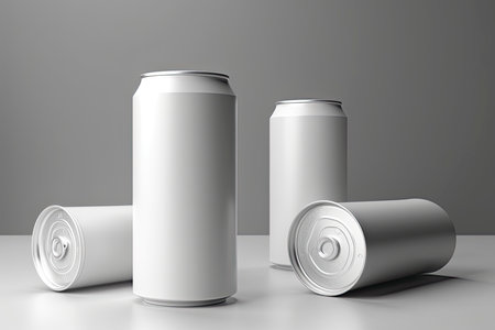 330ml Soda Can White Blank 3D Rendering Mockup.Generative AIの素材