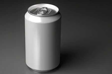 330ml Soda Can White Blank 3D Rendering Mockup.Generative AIの素材